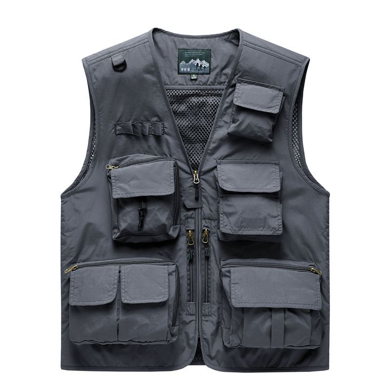 Herren Multifunktionale Outdoor‑Utilityweste mit Mesh‑Rücken, Mehrfach‑Fronttaschen und durchgehendem Reißverschluss Nord Taschen
