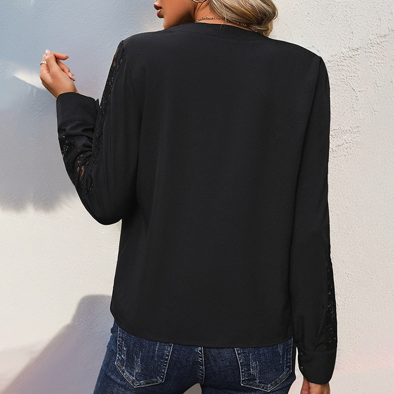 Damen Elegante Bluse mit Spitzenärmeln Nord Taschen 1788169308