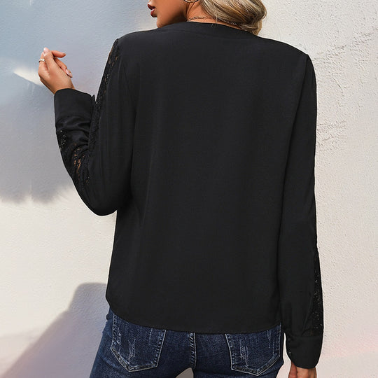 Damen Elegante Bluse mit Spitzenärmeln Nord Taschen 1788169308