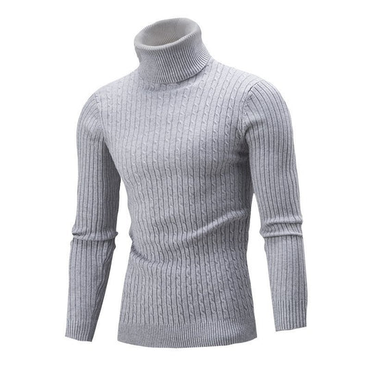 Herren Taillierter Thermo-Rollkragenpullover mit Zopf- und Rippstrickstruktur Nord Taschen