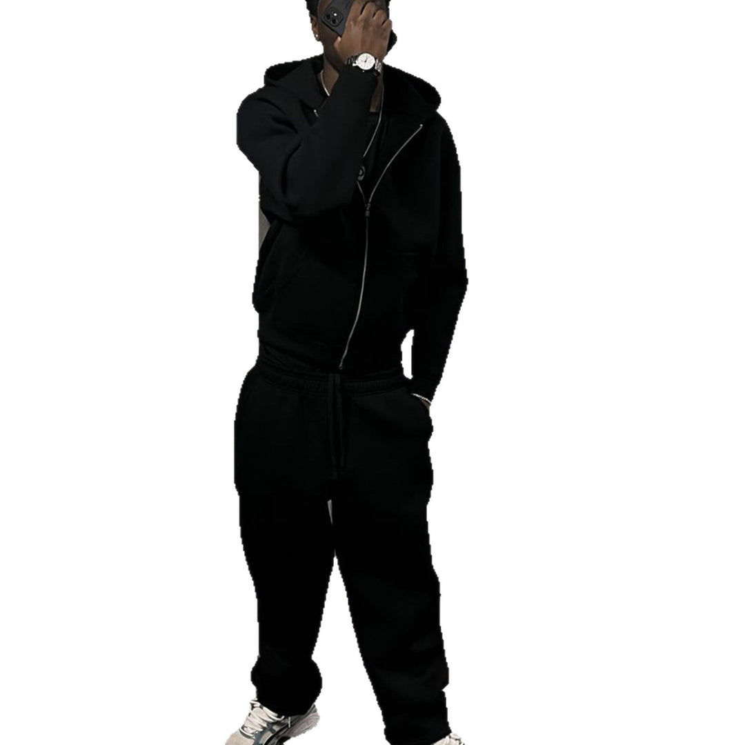 Herren nan Oversize Zip-Hoodie und Relaxed Sweatpants Set Nord Taschen