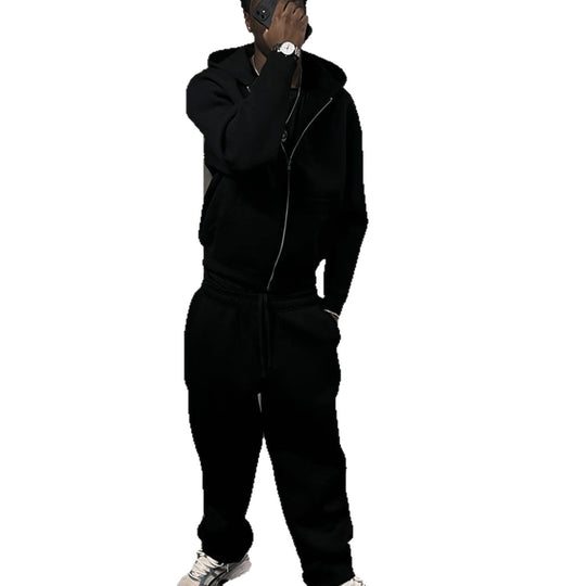 Herren nan Oversize Zip-Hoodie und Relaxed Sweatpants Set Nord Taschen