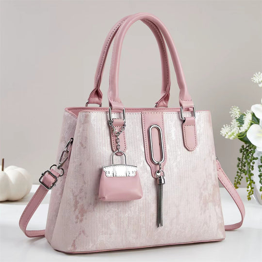 Damen elegante Handtasche mit strukturiertem Obermaterial und abnehmbarem Mini-Portemonnaie Nord Taschen
