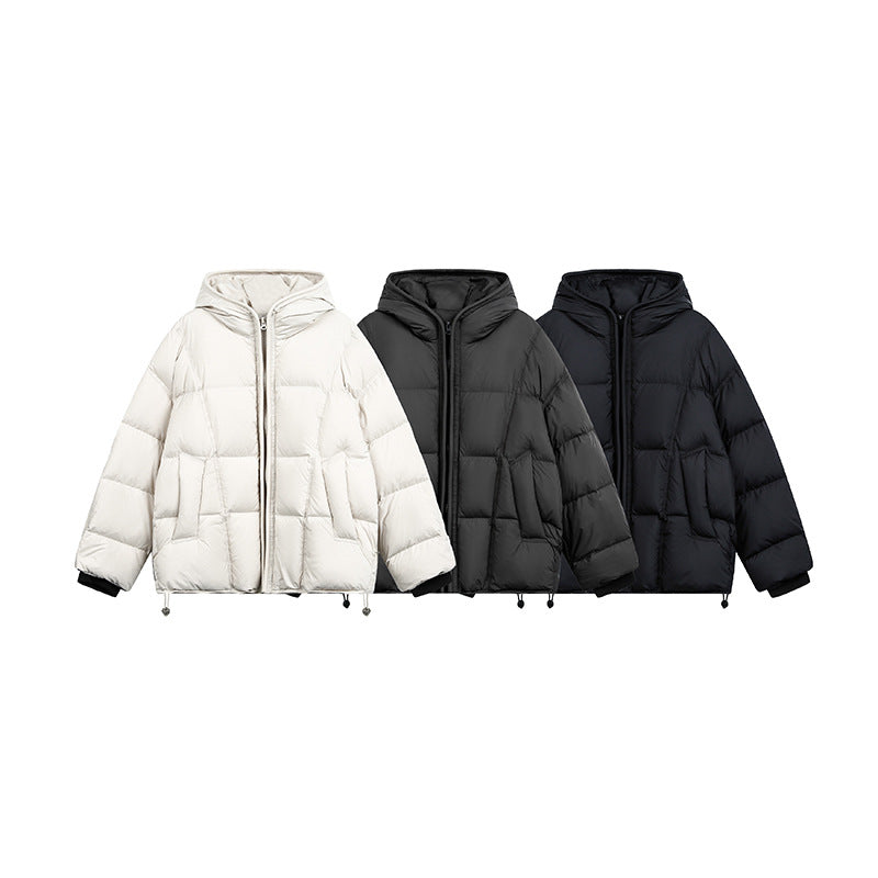 Damen Kurze Wattierte Kapuzenjacke mit Kordelzug und Reißverschluss Nord Taschen
