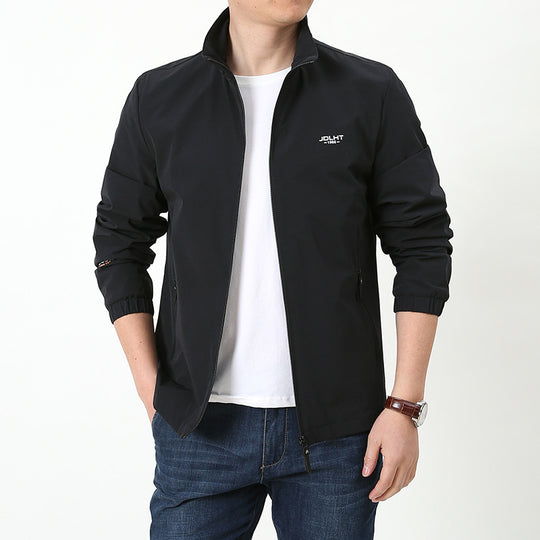 Herren Leichte winddichte Reißverschluss‑Blousonjacke mit Stehkragen und elastischen Bündchen Nord Taschen