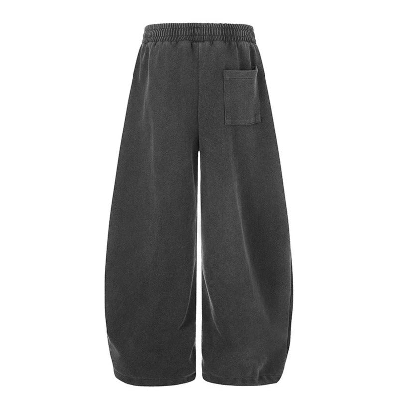 Damen Extraweite Palazzo‑Haremshose aus Sweat mit hohem Komfortbund, Tunnelzug und großflächigem Grafikprint Nord Taschen
