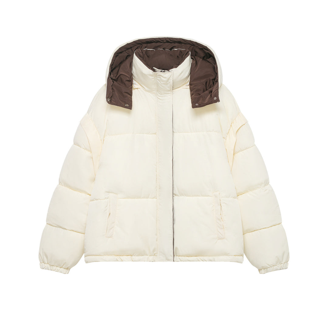 Damen Stepp-Daunenjacke mit hohem Stehkragen und abnehmbarer Kapuze Nord Taschen
