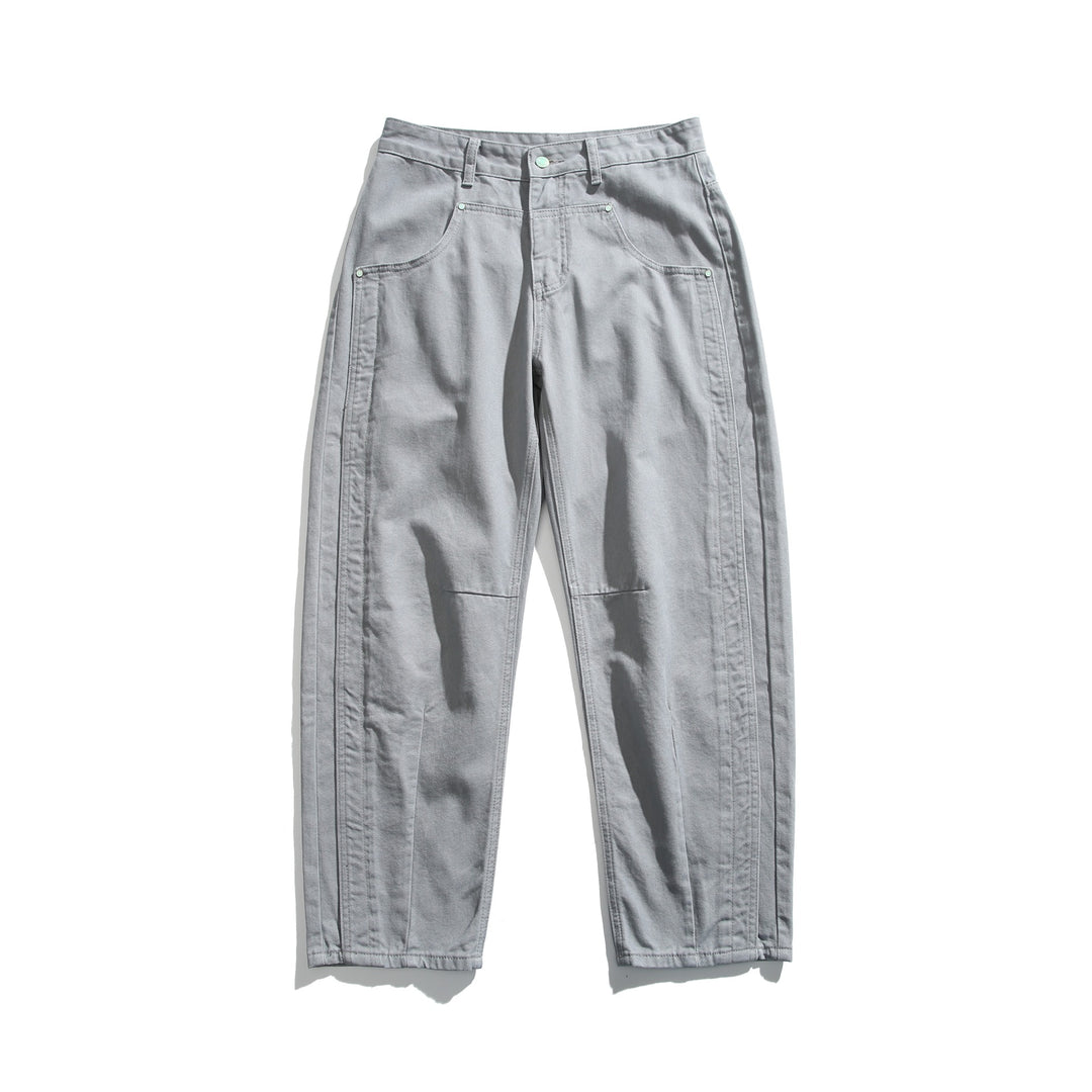 Damen Utility-Hose mit hoher Taille, geradem Bein und Ziernähten Nord Taschen