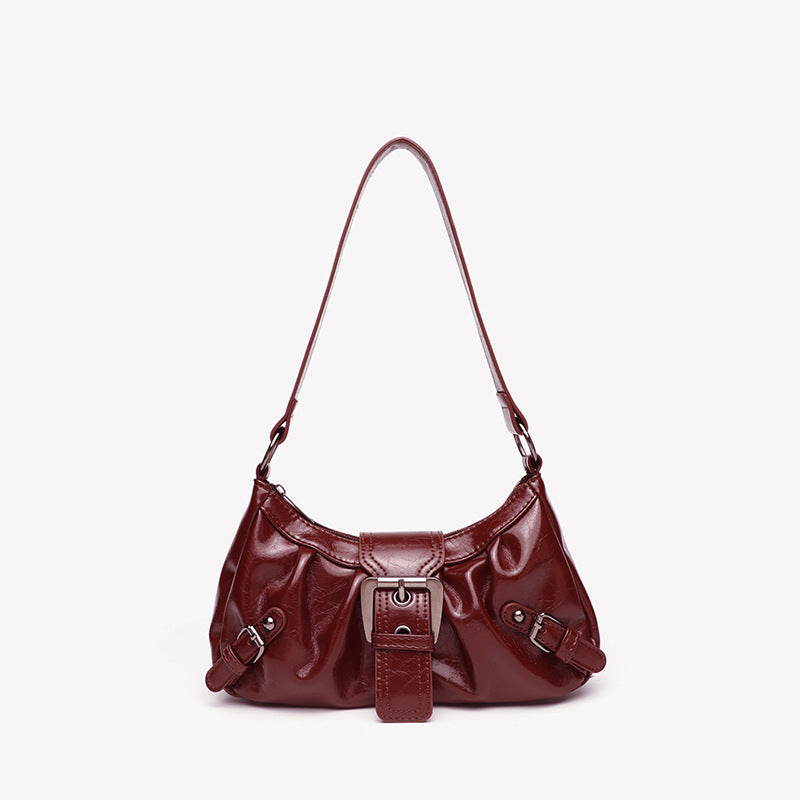 Damen elegante Umhängetasche mit stilvollem Faltendesign und practical Schulterriemen Nord Taschen