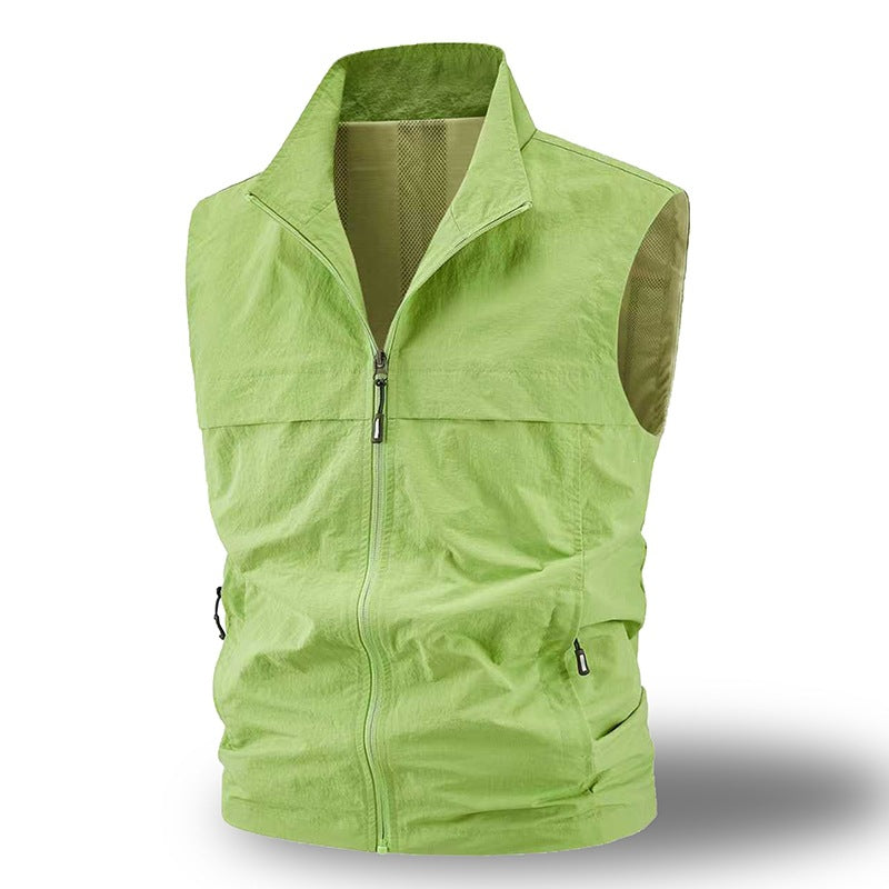 Herren Leichte atmungsaktive Outdoor-Weste mit Mesh-Futter, durchgehendem Reißverschluss & Reißverschlusstaschen Nord Taschen