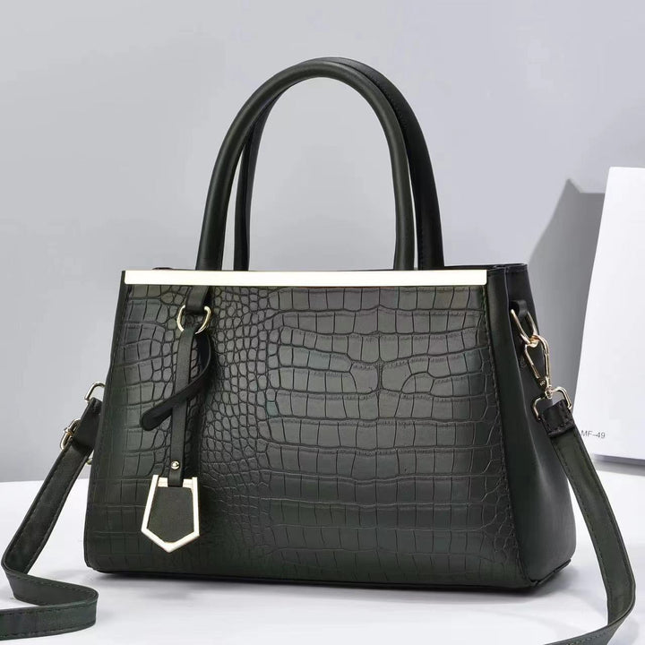 Damen elegante Handtasche mit schimmernder Krokodilprägung Nord Taschen
