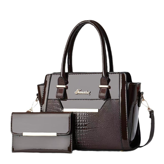 Damen elegante Handtasche mit Doppelgriff und abnehmbarer Clutch Nord Taschen