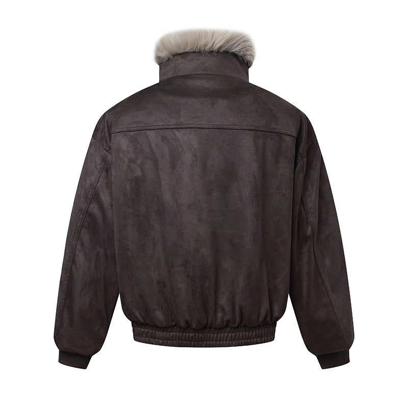 Herren Bomberjacke im Aviator‑Look mit Kunstfellbesatz und Schnallenkragen Nord Taschen