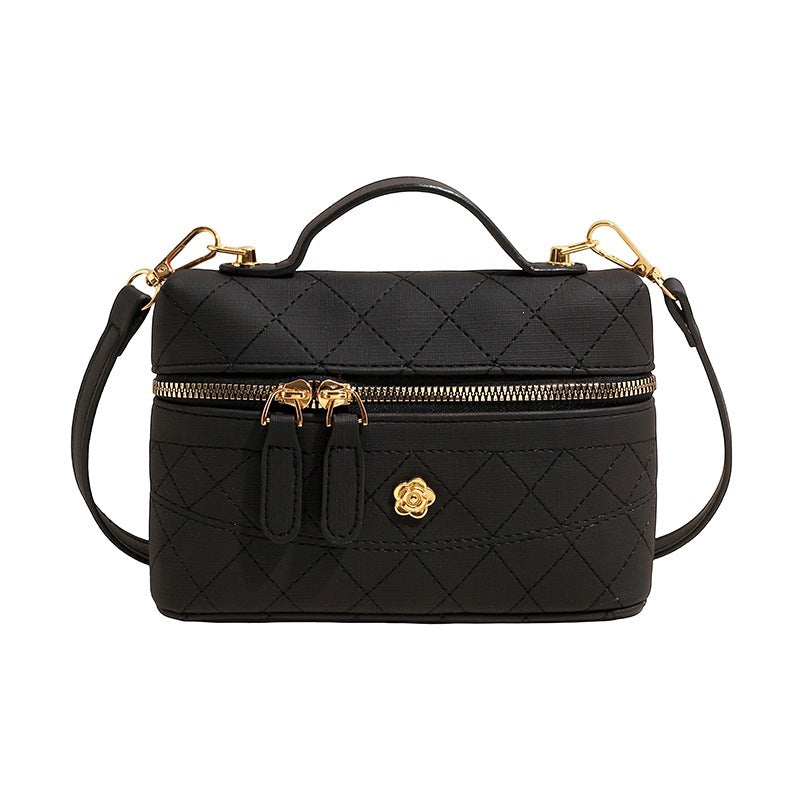 Damen elegante Umhängetasche mit strukturiertem Steppdesign und goldenen Akzenten Nord Taschen