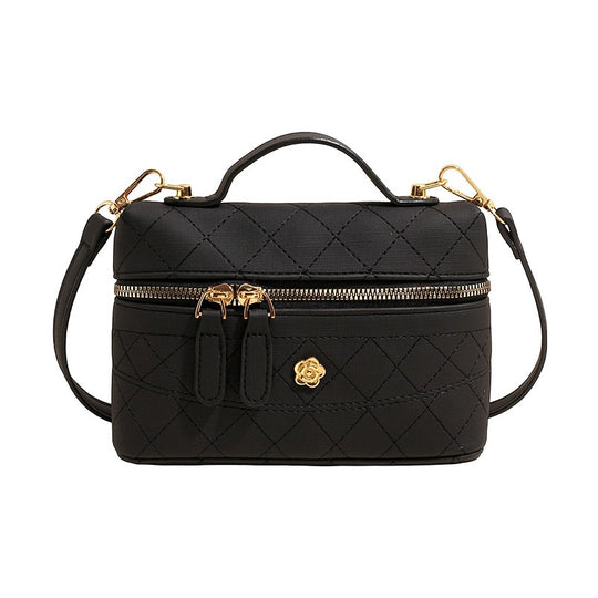 Damen elegante Umhängetasche mit strukturiertem Steppdesign und goldenen Akzenten Nord Taschen