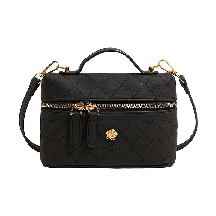 Damen elegante Umhängetasche mit strukturiertem Steppdesign und goldenen Akzenten Nord Taschen