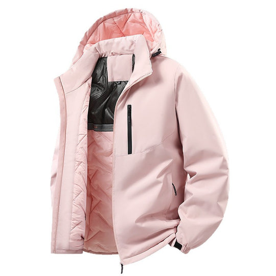 Herren Leichte isolierte Hybrid-Outdoorjacke mit Thermofutter, Kapuze und wasserdichten Reißverschlüssen Nord Taschen