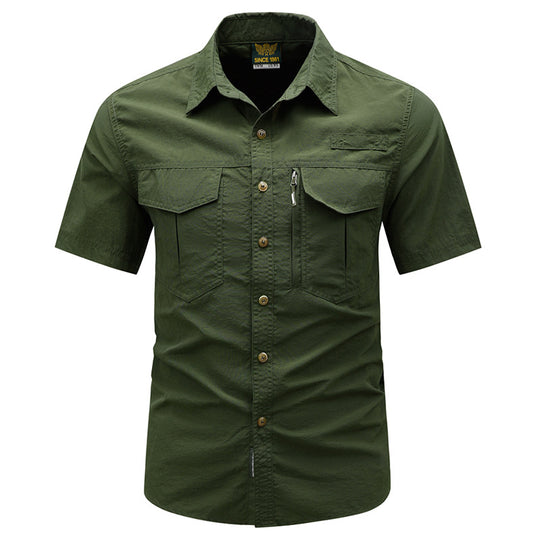 Men's  tactical short sleeve button shirt with dual flap chest pockets and discreet zip utility pocket Nord Taschen
