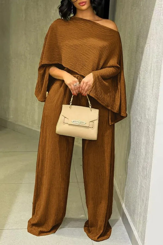Damen Lässiges und modisches Set aus Crop-Top und weitem Rock Nord Taschen