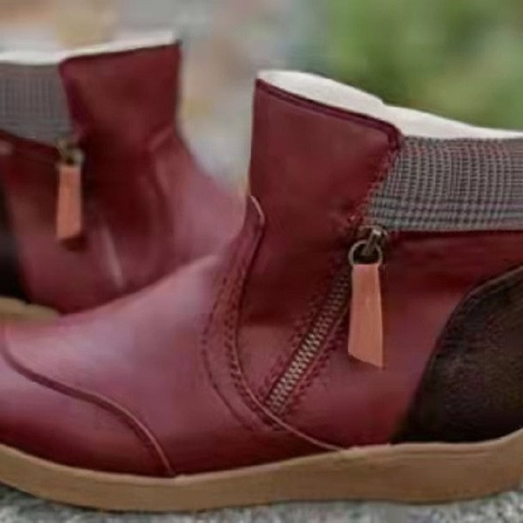 Damen  knöchelhohe Stiefelette mit seitlichem Reißverschluss, gepolstertem Komfortfußbett und flexibler Leichtsohle Nord Taschen