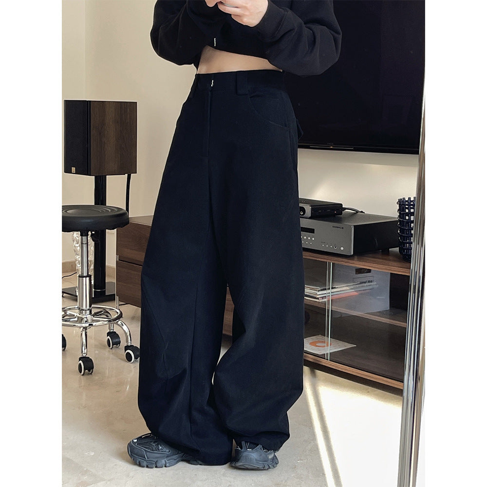 Damen Weite High‑Waist Cargo-Baggy-Hose mit aufgesetzter Klappentasche Nord Taschen