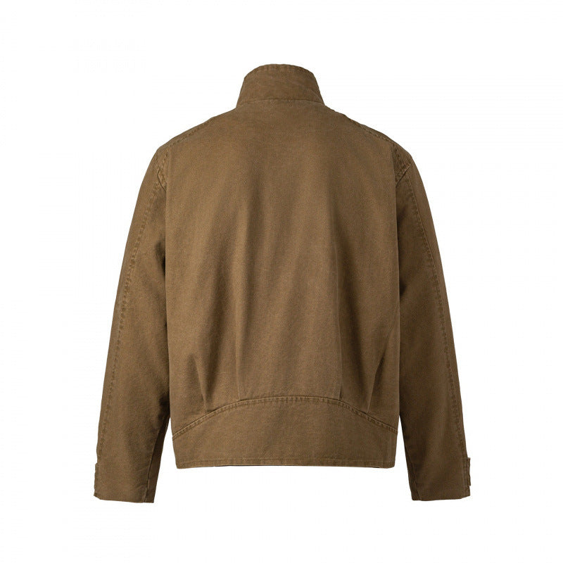 Herren Kurzjacke aus Canvas im Field‑Style mit Stehkragen, Reißverschluss und Multifunktionstaschen Nord Taschen