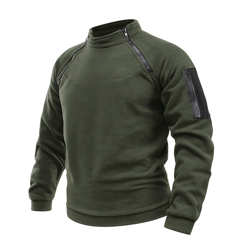 Herren Thermo-Tactical-Sweatshirt mit Fleece-Innenfutter, Reißverschluss-Schultern & Armtasche Nord Taschen