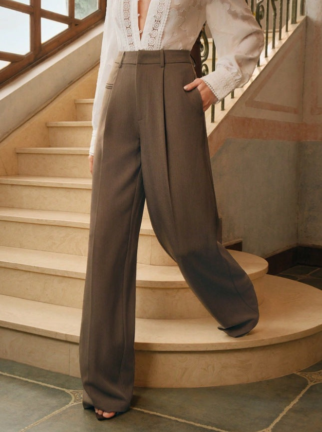 Damen Weite und elegante Anzughose mit hohen Bund