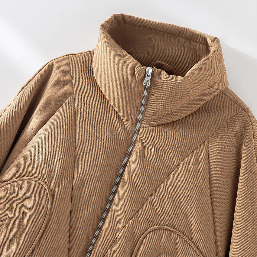 Damen Kurze gesteppte Steppjacke mit hohem Stehkragen und skulpturaler Nahtführung Nord Taschen