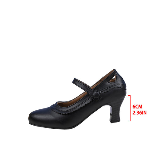 Damen elegante Mary Jane Pumps mit schicker Schnalle und komfortablem Absatz
