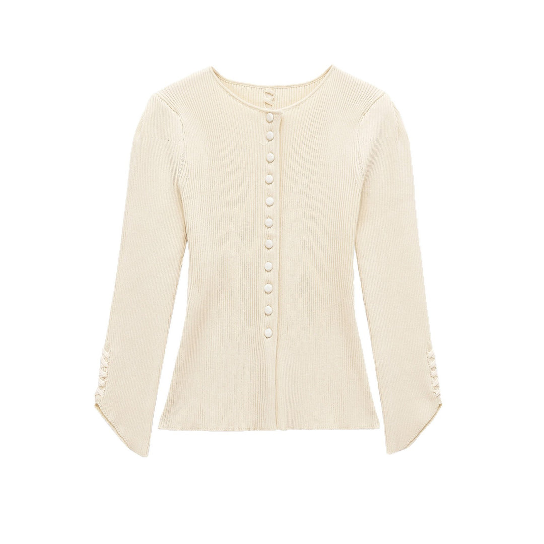 Damen Feinstrick-Cardigan mit durchgehender Knopfleiste, taillierter Rippenstruktur und geschwungenem Saum Nord Taschen
