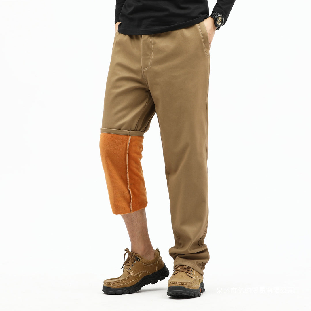 Herren Kontrast‑Futter Chino‑Jogger mit umgeschlagenem Fleecefutter und elastischem Bund Nord Taschen