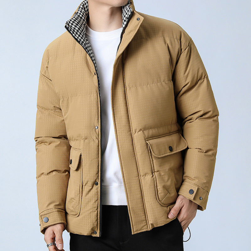 Unisex Wattierte Steppjacke mit großen Pattentaschen, Stehkragen und Ripstop-Struktur Nord Taschen