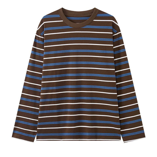 Damen Oversize-Langarmshirt mit Streifenmuster Nord Taschen