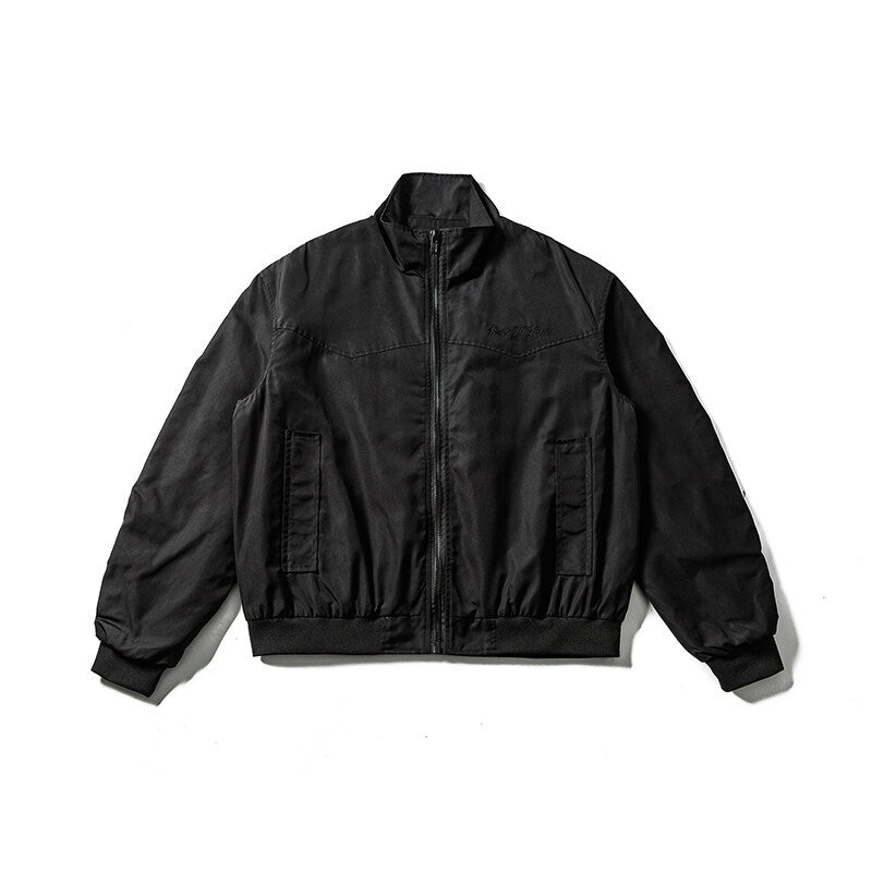 Herren Leichte Bomberjacke im minimalistischen Satin-Look mit Stehkragen und elastischem Saum Nord Taschen