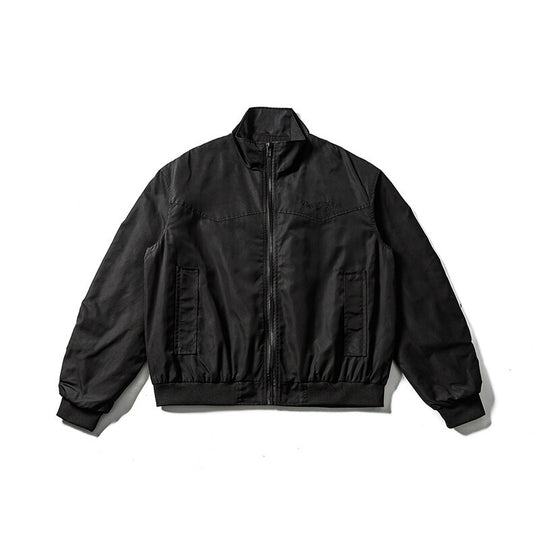 Herren Leichte Bomberjacke im minimalistischen Satin-Look mit Stehkragen und elastischem Saum Nord Taschen