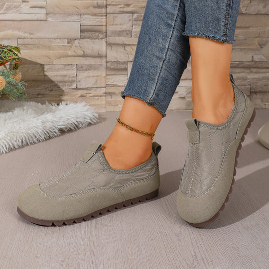 Damen Gepolsterte gesteppte Slip-On Freizeitschuhe mit rutschfester Profilsohle Nord Taschen