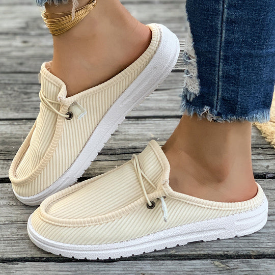 Damen Slip-On Mokassins mit attraktiver Rippstruktur