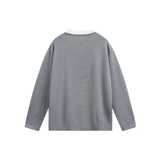 Unisex Lässiges Oversize‑Sweatshirt mit Henley‑Knopfleiste und geripptem Layer‑Kragen Nord Taschen