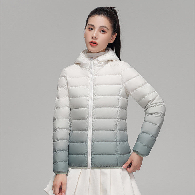 Damen ultraleichte Kapuzen-Steppjacke mit kompaktem Packmaß und windabweisender Hülle Nord Taschen
