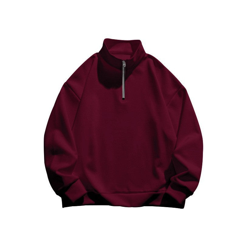 Unisex nan oversized Sweatshirt mit halbem Reißverschluss und Stehkragen aus weichem Baumwollmix Nord Taschen