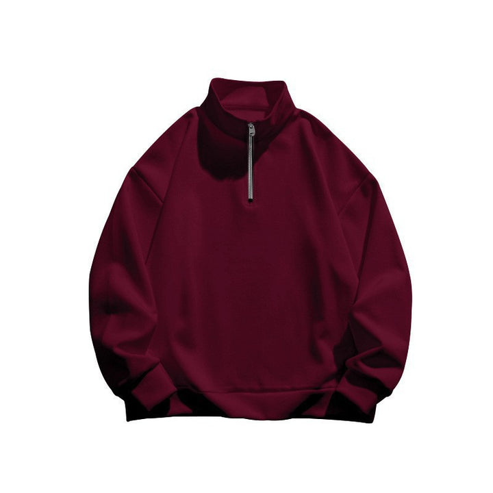 Unisex nan oversized Sweatshirt mit halbem Reißverschluss und Stehkragen aus weichem Baumwollmix Nord Taschen