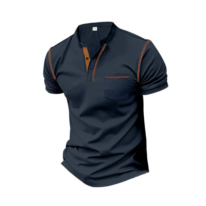 Herren shirt mit modernem Henley-Kragen und praktischen Brusttasche Nord Taschen