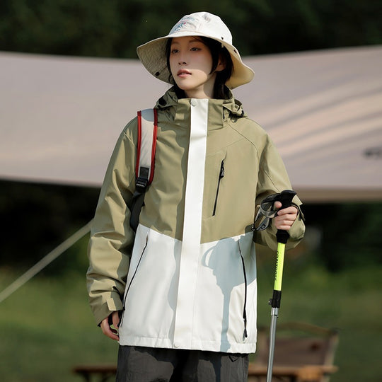 Herren Zweifarbige Wind- und Wasserabweisende Softshelljacke mit Kapuze Nord Taschen