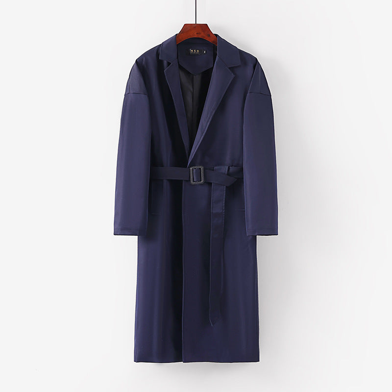 Damen Longline Trenchcoat mit Taillengürtel und fallendem Revers Nord Taschen