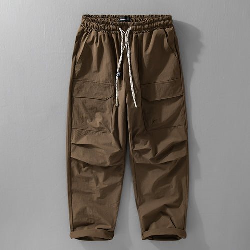 Herren Oversize-Cargohose aus leichtem Funktionsstoff mit Kordelzugbund und Mehrfachtaschen Nord Taschen