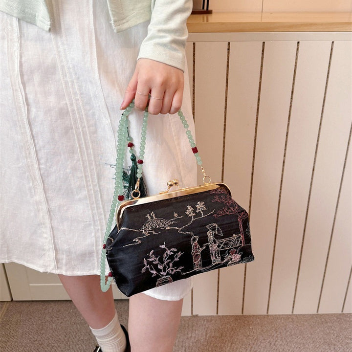 Damen elegante Clutch mit traditioneller Stickerei Nord Taschen