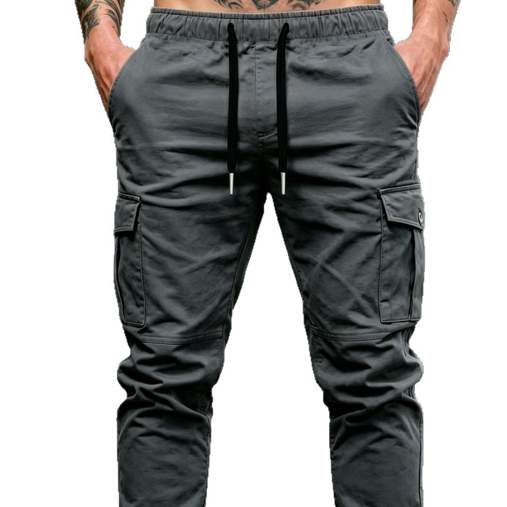 Herren Kordelzug-Cargohose im Joggerstil mit elastischen Bündchen & Mehrfachtaschen Nord Taschen