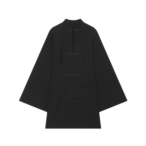 Damen Cape‑Mantel mit Stehkragen chinesischen Knotenverschlüssen und weiten Kimonoärmeln Nord Taschen