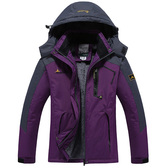 Herren Wasserdichte gefütterte Outdoor-Skijacke mit abnehmbarer Kapuze und Thermofutter Nord Taschen